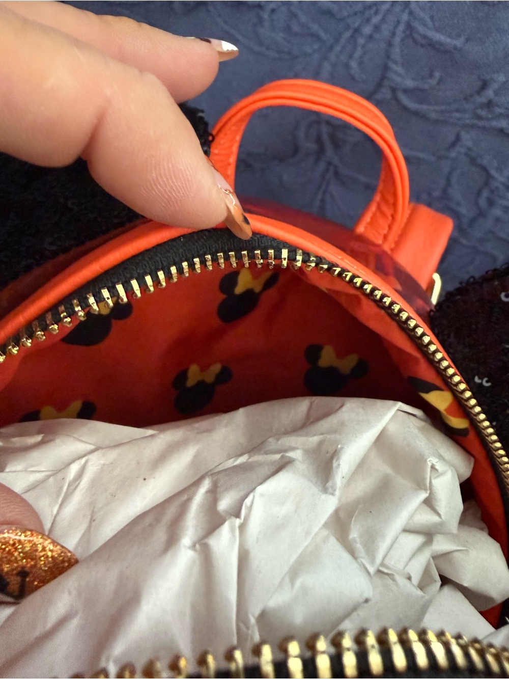 Loungefly Disney Parks Kids Orange Mini Backpack - Picture 6 of 6